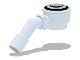 Сифон для душевого поддона АНИ Пласт E411CL 1 1/2 дюйма 50 мм клик-клак с переходной трубой 45 градусов 40х50 мм