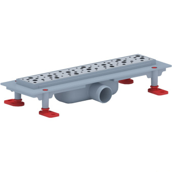 Трап линейный пластиковый АНИ Пласт TLQ1335M DN40 с сухим затвором и матовой решёткой Бриз 350х62 мм