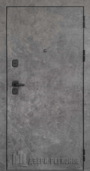 Дверь входная Прогресс Лайт Z, цвет Темный бетон, панель - Прогресс Лайт z цвет Шагрень Белая + Зеркало