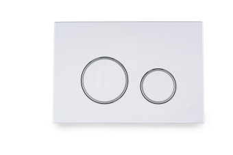 Клавиша АНИ Пласт для системы скрытой установки унитаза глянцевая белая, обод сатин, клавиша белый глянец WPG2040G