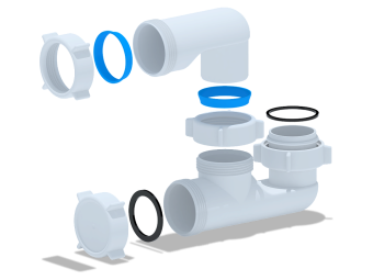 Сифон для ванны АНИ Пласт E200 1 1/2 дюйма 40 мм регулируемый без выпуска
