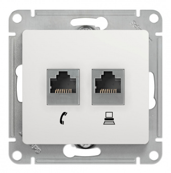 Glossa Бел Розетка TV+RJ45, кат.5E
