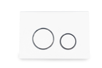 Клавиша АНИ Пласт для системы скрытой установки унитаза глянцевая белая, обод хром, клавиша белый глянец WPG2010G