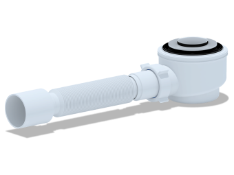 Сифон для душевого поддона АНИ Пласт E415CLS 1 1/2 дюйма 50 мм клик-клак с сеткой с гибкой трубой 40х50 мм