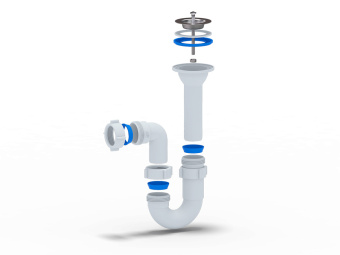 Сифон для раковины АНИ Пласт DB2000 1 1/4 дюйма 32 мм прямоточный