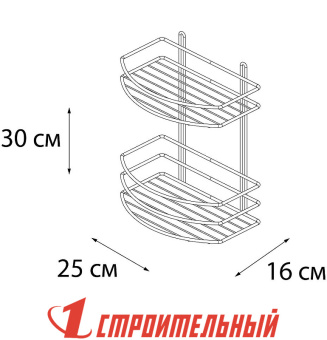 Полка овальная 2-х этажная хром Fixen FX-720-2