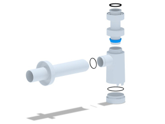 Сифон бутылочный АНИ Пласт,с переходной трубкой D40, белый, BRB1004