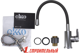 E4264-8 Смеситель для кухни гибкий излив , черный