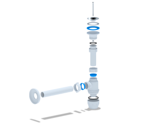 Сифон для раковины АНИ Пласт Юнг BM1003 с прямой трубой 1 1/4 дюйма 32 мм