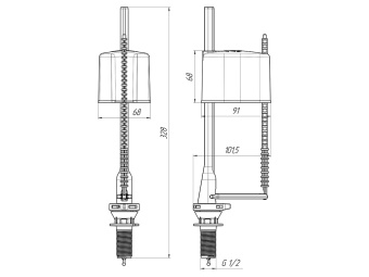 Клапан наливной нижний АНИ Пласт WC5550 для бачка эконом прямого действия штуцер 1/2 дюйма