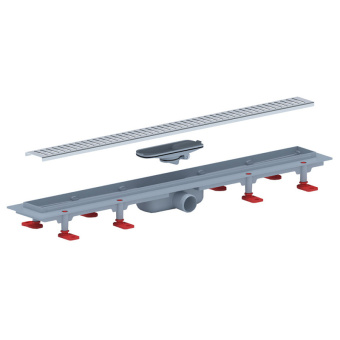 Трап линейный пластиковый АНИ Пласт TLQ1475M DN40 с сухим затвором и матовой решёткой Бимс 750х62 мм