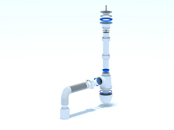 Сифон для раковины АНИ Пласт C1010 1 1/4 дюйма 40 мм с гибкой трубой 40х50 мм