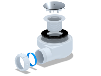 Сифон для душевого поддона АНИ Пласт E450C 1 1/2 дюйма 50 мм хром