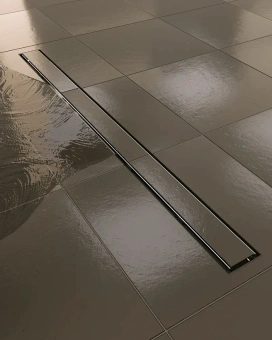 Трап линейный пластиковый АНИ Пласт TL1045 выпуск 40 мм решётка МОЛ под плитку 450 мм