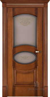 Дверь межкомнатная Соло Кристалл закаленное светлый мед остекленная