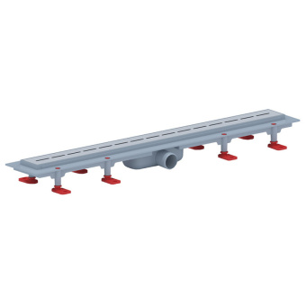 Трап линейный пластиковый АНИ Пласт TLQ1575M DN40 с сухим затвором и матовой решёткой Киль 750х62 мм