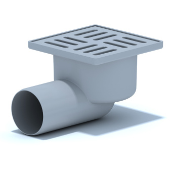 Трап для душа АНИ Пласт TA5104 горизонтальный нерегулируемый с выпуском 50 мм и решеткой из пластика 100х100 мм