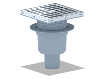 Трап вертикальный регулируемый АНИ Пласт TA5712 слив 50 мм с решеткой из нержавеющей стали 150х150 мм