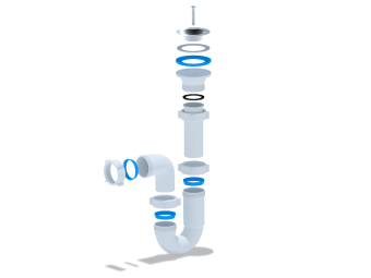 Сифон для мойки АНИ Пласт D0100 1 1/2 дюйма 40 мм прямоточный