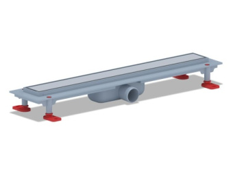 Трап линейный пластиковый АНИ Пласт TL1155M выпуск 40 мм решётка Штиль матовая нержавеющая сталь 550 мм