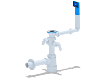 Сифон для мойки АНИ Грот A1140 с двумя отводами для стиральной машины с жестким переливом 1 1/2 дюйма 40 мм