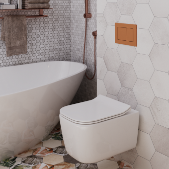 Клавиша АНИ пласт для системы скрытой установки прям. квадрат унитаза медь матовая WP1788