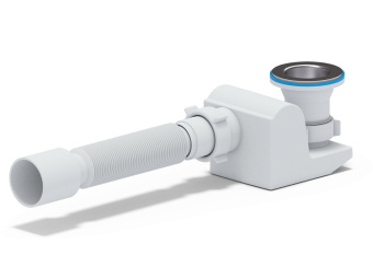 Сифон для душевого поддона АНИ Пласт Бриг E615 1 1/2 дюйма с гибкой трубой 40х50 мм