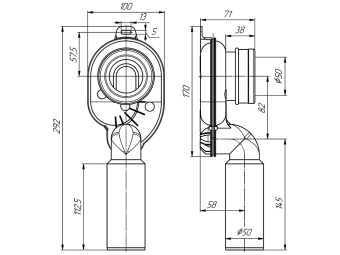 Сифон для писсуара АНИ Пласт U0705 с вертикальным выходом 50 мм