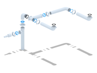 Набор АНИ Пласт L0500 для двойного универсального разноуровнего сифона без выпуска