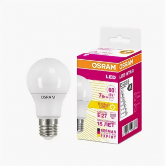 Лампа светодиодная Е27 А60  7Вт 2700К OSRAM