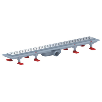 Трап линейный пластиковый АНИ Пласт TLQ1475G DN40 с сухим затвором и глянцевой решёткой Бимс 750х62 мм