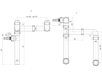 Набор АНИ Пласт L0500 для двойного универсального разноуровнего сифона без выпуска