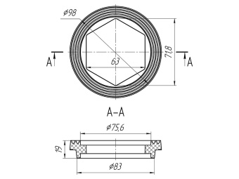 Прокладка бачка унитаза АНИ Пласт M840 шестигранная