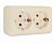 Розетка 2-ая серия "Олимп" с/з бежевая