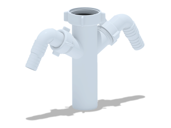 Отвод для стиральной и посудомоечной машины АНИ Пласт M145 двойной 1 1/2 дюйма х 40 мм