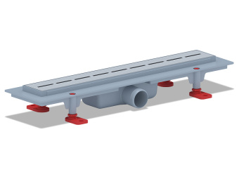 Трап линейный пластиковый АНИ Пласт TL1545M выпуск 40 мм решётка Киль матовая нержавеющая сталь 450 мм