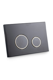 Клавиша АНИ Пласт для системы скрытой установки унитаза черная матовая, обод хром, клавиша черный матовый WP2313