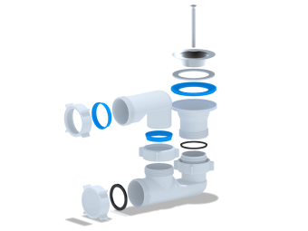 Сифон для душевого поддона АНИ Пласт E210 1 1/2 дюйма 40 мм регулируемый