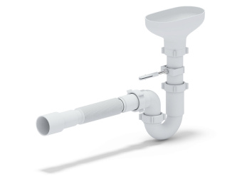 Сифон АНИ Пласт DR0115 1 1/2 дюйма 40 мм с разрывом струи с гибкой трубой 40х40/50 мм