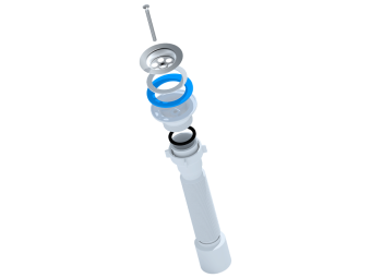 Сифон для мойки АНИ Пласт G105 1 1/2 дюйма 50 мм гофрированный 350-760 мм