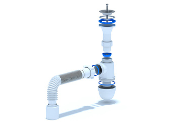 Сифон для раковины АНИ Пласт C2010 1 1/4 дюйма 40 мм с гибкой трубой 40х50 мм