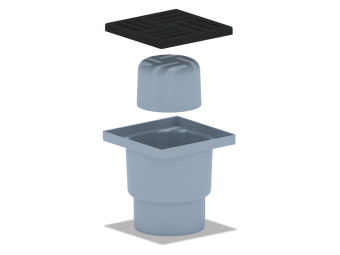 Трап для душа АНИ Пласт TA1216 вертикальный нерегулируемый с выпуском 110 мм и чугунной решеткой 150х150 мм