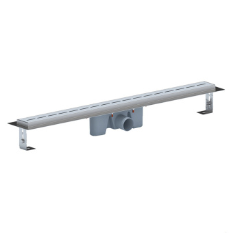 Трап линейный из нержавеющей стали АНИ Пласт TLZ2585M DN50 с комбинированным затвором и матовой решёткой Киль 850х65 мммм