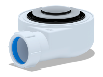 Сифон для душевого поддона АНИ Пласт E450CLS 1 1/2 дюйма 50 мм высота 53 мм клик-клак с сеткой