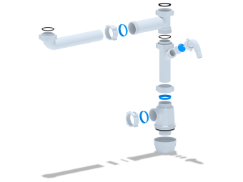 Сифон для мойки АНИ Пласт Грот A7020 1 1/2 дюйма 40 мм двойной смещенный без выпуска