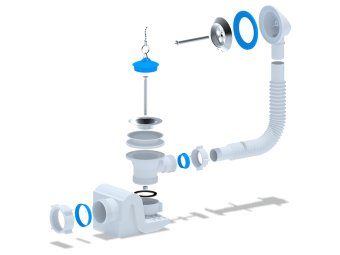 Сифон для ванны АНИ Пласт Бриг E650 1 1/2 дюйма с переливом