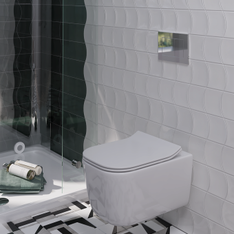 Клавиша АНИ пласт для системы скрытой установки унитаза прям. квадрат хром глянцевый WPG1711G