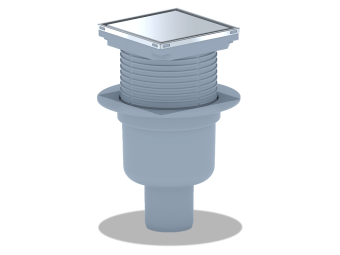 Трап для душа АНИ Пласт TQ5902 DN50 горизонтальный регулируемый с сухим затвором и решёткой из нержавеющей стали 100х100 мм под плитку