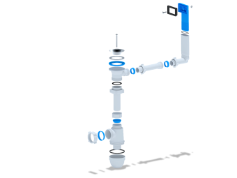 Сифон для мойки АНИ Пласт C0140 1 1/2 дюйма 40 мм с жестким переливом