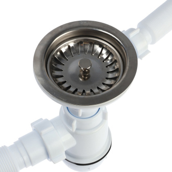 Сифон для мойки АНИ Пласт Грот A0142SA15 3 1/2 дюйма 40 мм с гибким переливом и гибкой трубой 40х40/50 мм